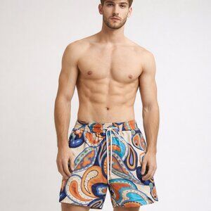 Colorful Paisley Men's Athletic Shorts